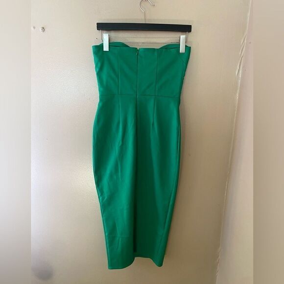 More To Come Sophia Midi Dress Kelly Green strapless sheath Revolve XS - Picture 10 of 10
